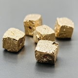 Бусина мятый Кубик, 10 мм, позолота
