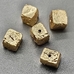 Бусина мятый Кубик, 10 мм, позолота