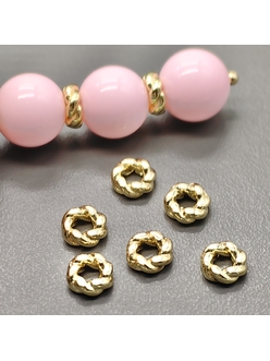 Бусина узелки, 5.5*2 мм, позолота, шт