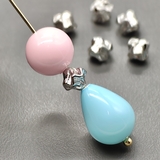 Бусина ромбик, 5 мм, родий, шт