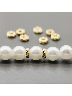 Бусина узелки, 4*1 мм, позолота, шт