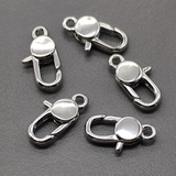 Замок карабин, 16.5*7 мм, родий