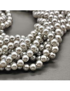 Жемчуг Майорка, 6 мм, светло-серый, глянцевый