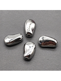 Бусины Разделители фриформ, 12.5*8 мм, родий, шт