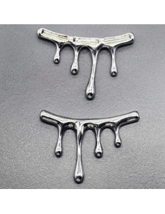 Подвеска Бусина Капли, 46 мм, родий