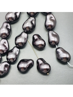 Жемчуг майорка, Барокко, 22*14 мм, графитовый, шт
