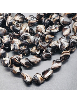 Бусина фриформ, перламутр, 13-16*12-13 мм, коричневый