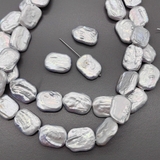 Жемчуг натуральный серый прямоугольник, 15*20 мм, шт