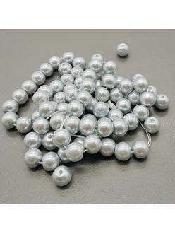 Жемчуг Майорка, 6 мм, серо-голубой, глянцевый