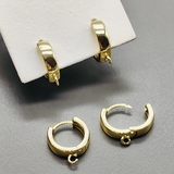 Швензы Круг без фианитов, 13 мм, позолота