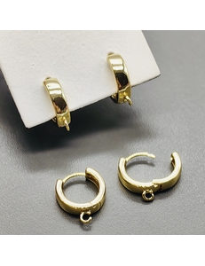 Швензы Круг без фианитов, 13 мм, позолота