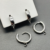 Швензы Круг без фианитов, 13 мм, родий