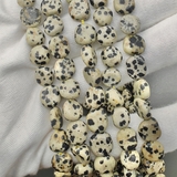 Бусина галтовка, яшма далматин, 8*9 мм, нитка