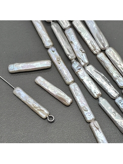 Жемчуг натуральный плоские Палочки, 23*5 мм, шт