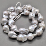 Бусины жемчуга Барокко, серый, 21-22 мм, нитка 1