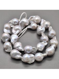 Бусины жемчуга Барокко, серый, 21-22 мм, нитка 1