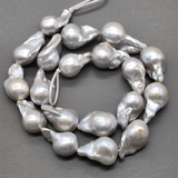 Бусины жемчуга Барокко, серый, 21-22 мм, нитка 2