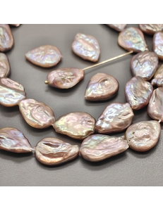 Жемчуг натуральный Капля розовый павлин, 14*18 мм, шт
