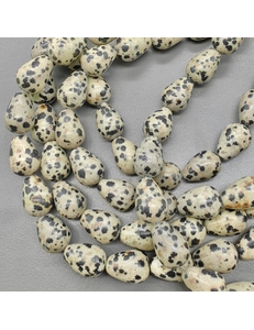 Бусина Яшма далматин Капля, 10*13.5 мм, за 14 бусин