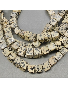 Бусина Яшма далматин Кубик, 8-5.5 мм, за 23 бусины