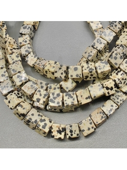 Бусина Яшма далматин Кубик, 8-5.5 мм, за 23 бусины