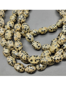 Бусина Яшма далматин Овал грани, 10*14 мм, за 14 бусин