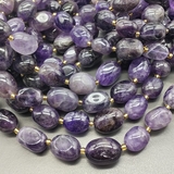 Бусины Аметист Овал, 14-18 мм, нитка