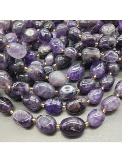 Бусины Аметист Овал, 14-18 мм, нитка