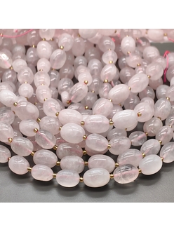Бусины Розовый кварц Овал, 14-18 мм, нитка