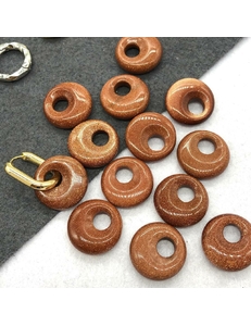Подвеска-пончик коричневый Авантюрин, 18 мм