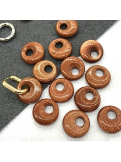 Подвеска-пончик коричневый Авантюрин, 18 мм
