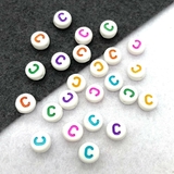 Бусина Буква C, акрил, 7*3.5 мм