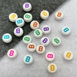 Бусина Буква B, акрил, 7*3.5 мм