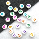 Бусина Буква P, акрил, 7*3.5 мм