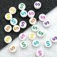 Бусина Буква S, акрил, 7*3.5 мм