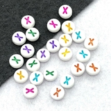 Бусина Буква X, акрил, 7*3.5 мм