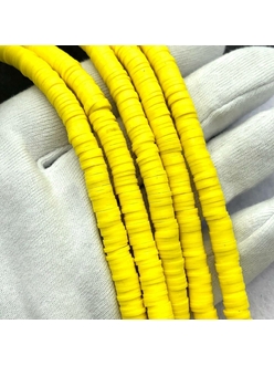 Бусины Рондели, силикон, ярко-желтый, 6.3*1 мм