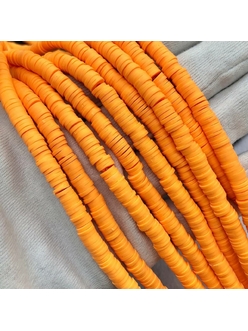 Бусины Рондели, силикон, оранжевый, 6*1 мм