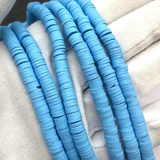 Бусины Рондели, силикон, ярко-голубой, 6*1 мм