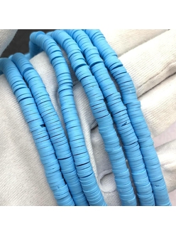 Бусины Рондели, силикон, ярко-голубой, 6*1 мм