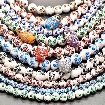 Керамические бусины в русском стиле