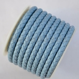 Плетеный кожаный шнур, 5 мм, голубой