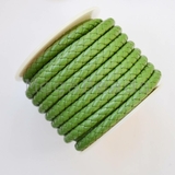 Плетеный кожаный шнур, 5 мм, зеленый