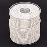 Плетеный кожаный шнур, белый, 5 мм